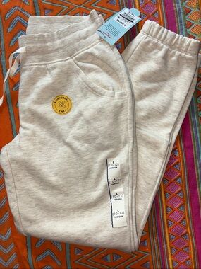 Cat & Jack Cream Sweatpant Joggers with Reinforced Knee Badge